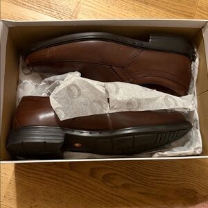 Clarks Men's Brown Leather Slip-On Shoes